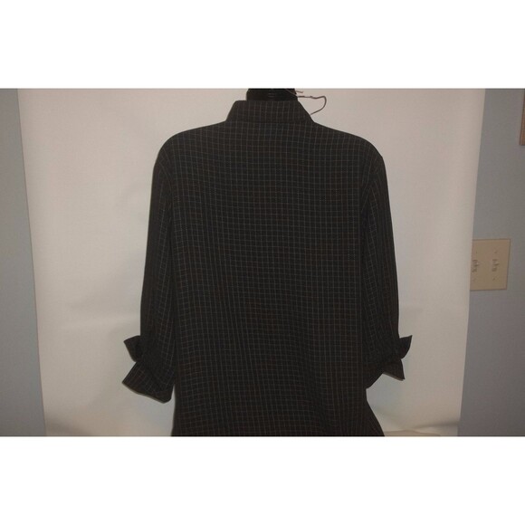Chico's Design 1 (S-M) Black/White Check Button-Down Shirt,3/4 sleeve. - Picture 3 of 6